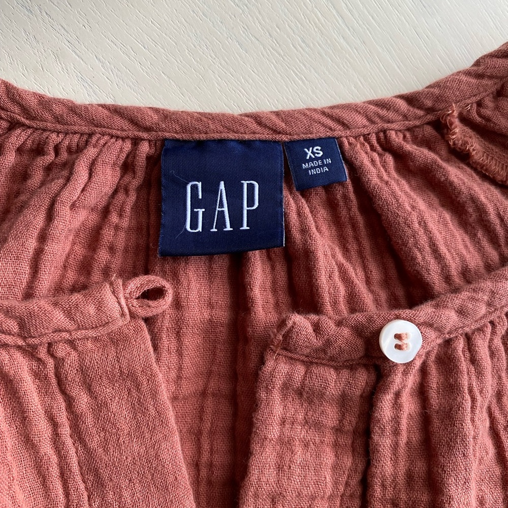 Gap Button Front Balloon Sleeve Blouse Size XS - Picture 5 of 8